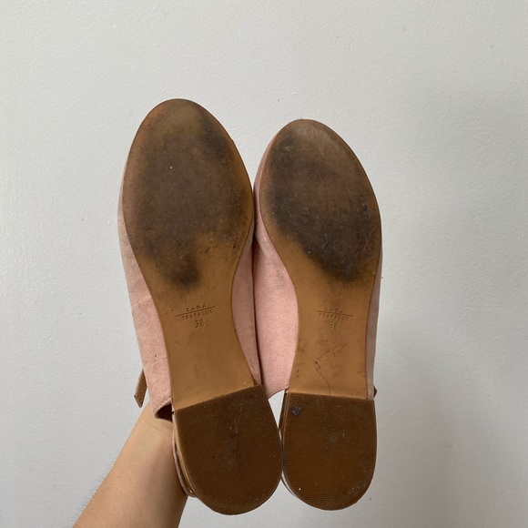 Zara Pink Slingback Suede Ballet Flats - Picture 4 of 5
